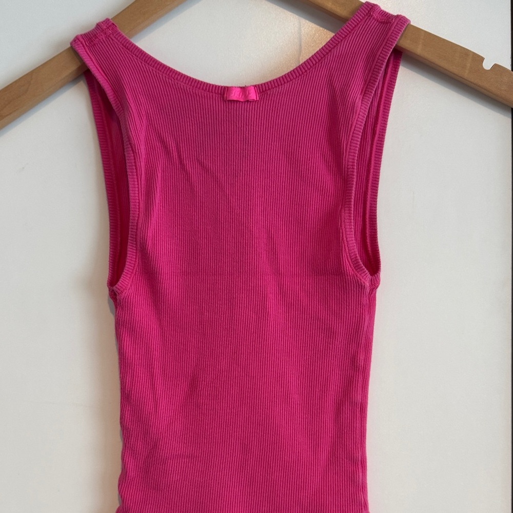 Pink Ribbed Tank Top - Picture 4 of 4